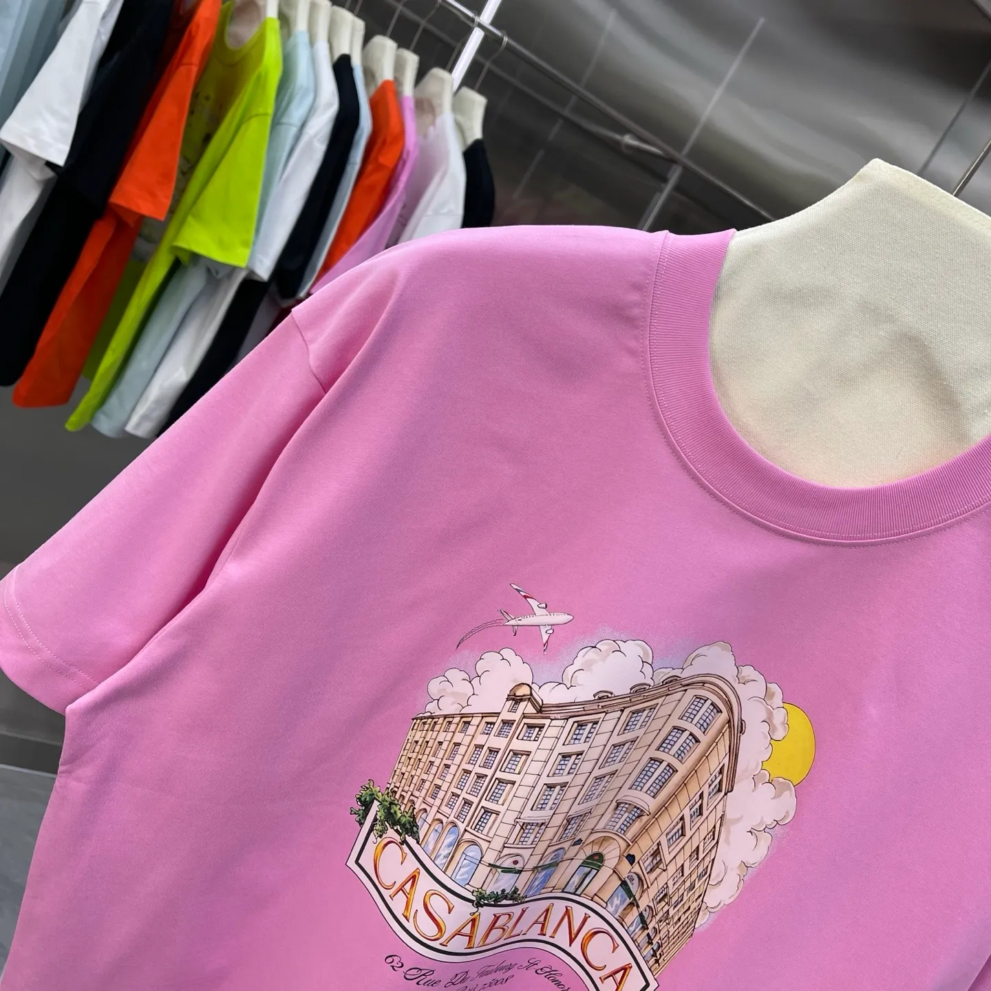 New Arrival Casablanca Classic Series T ～ ， ， 。 ， Classic ， In Stock ！ ：White Black Light Green Light Blue Pink（5 ） Size：S M L XL XXL